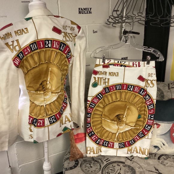 CLAUDE BERT.  PARIS - SUIT. GAMBELING THEME. AMAZING OOAK - Picture 8 of 13